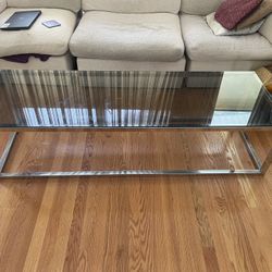 MCM Chrome table With Smoked Grey Glass