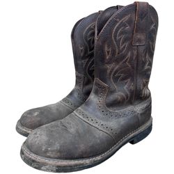 Herman Survivors 9.5 Leather Rodeo Western Work Boots NonSlip steel Toe