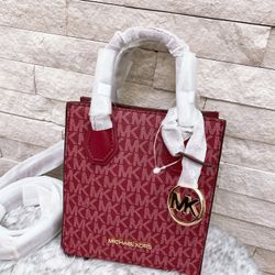 Michael Kors Mercer Extra-Small Logo and Leather Crossbody Bag