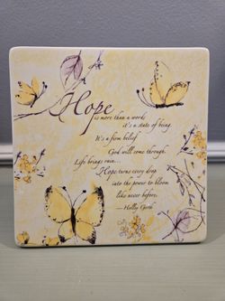 Inspirational Hope Plaque With Butterflies 