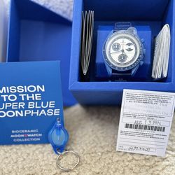 BIOCERAMIC MOONSWATCH Omega x Swatch ( MISSION TO THE SUPER BLUE MOONPHASE )