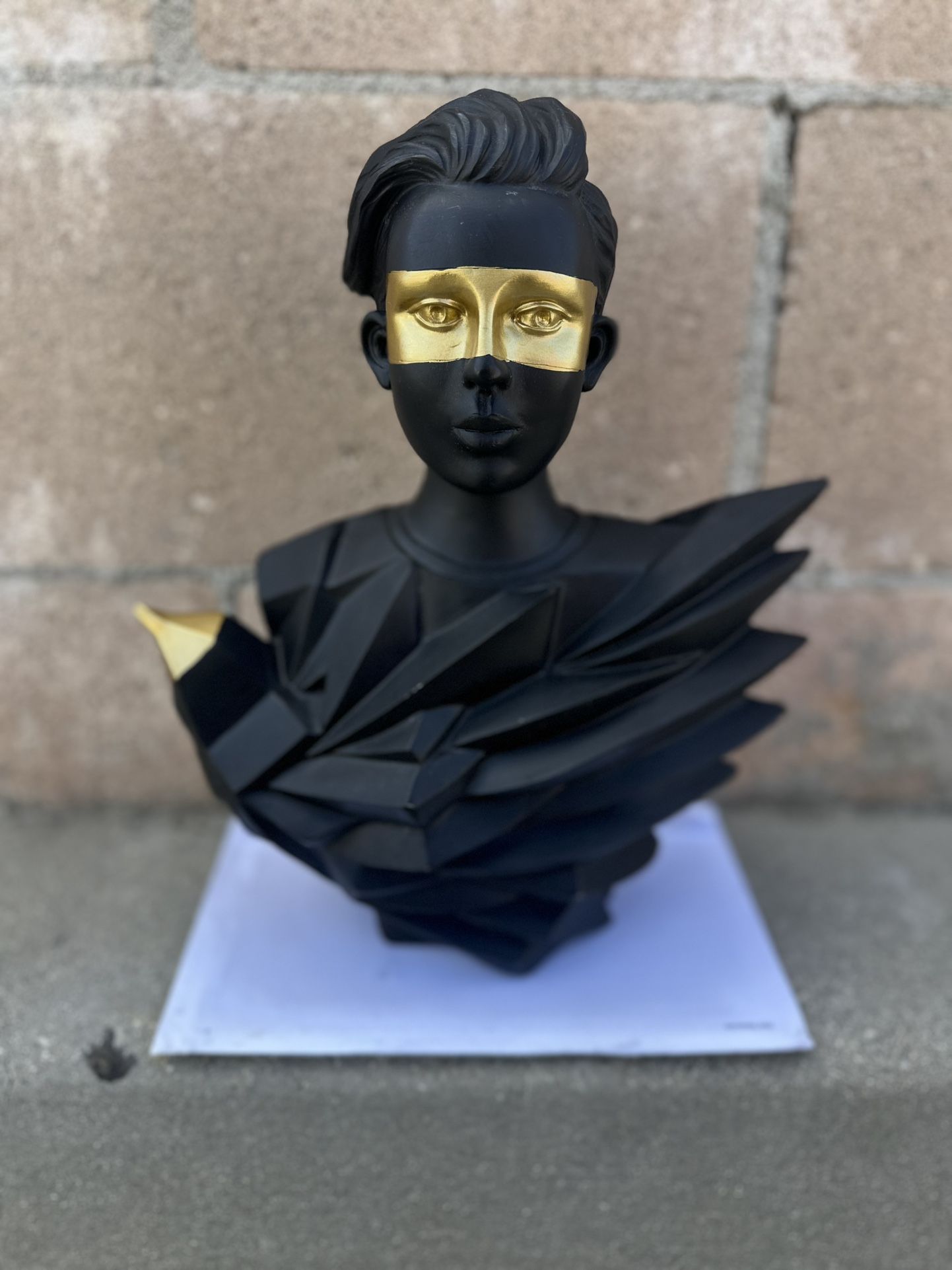 Black & Gold Statue Figure Aerial Bird