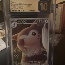JAPANESE FURRET ART RARE BATTLE PARTNERS CGC PRISTINE 10