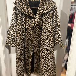 Vintage Leopard Faux Fur Coat 1950’s