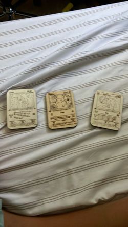 Wood Pokémon cards (names in description)