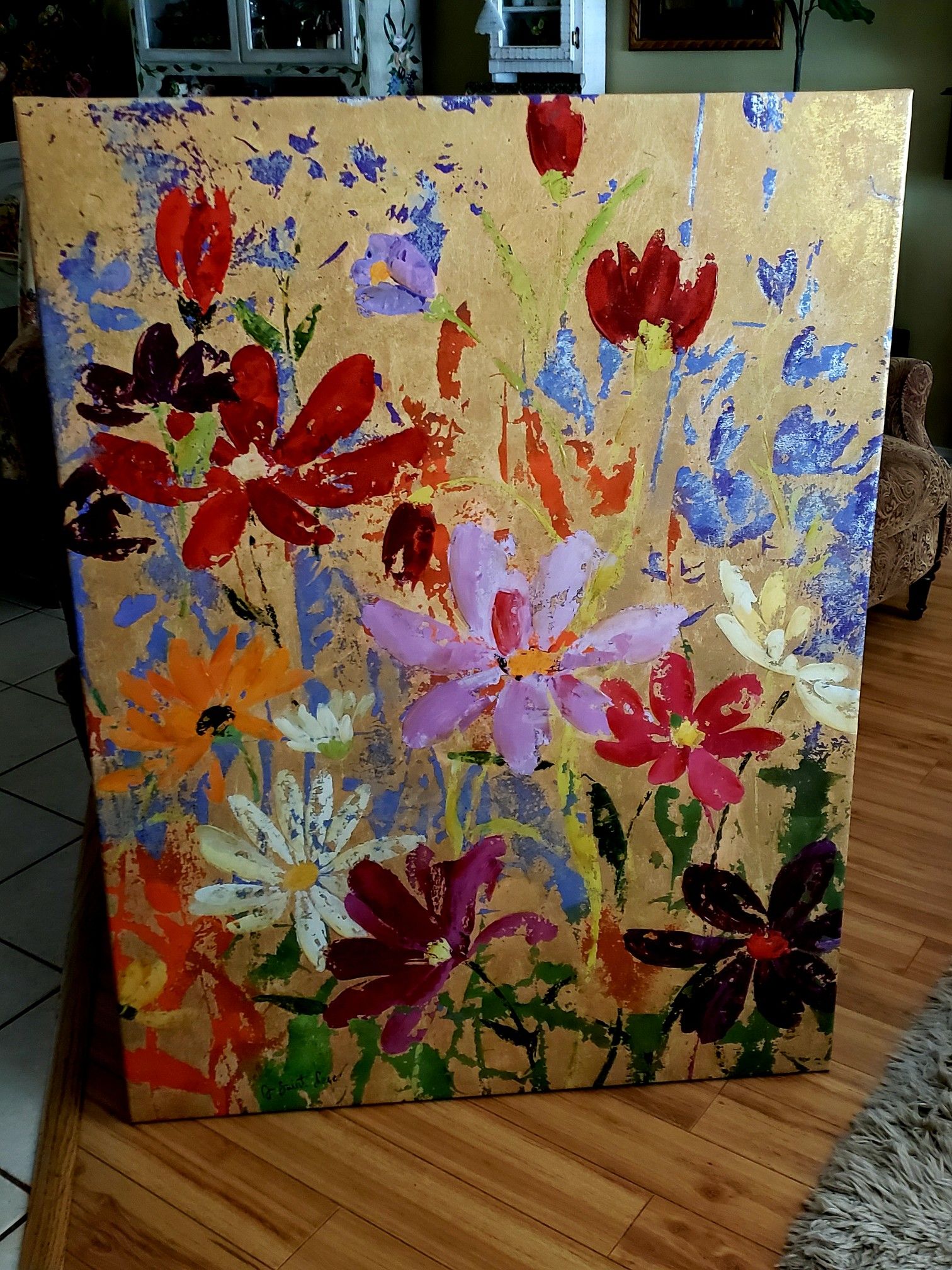 Gorgeous Flower Painting On Canvas