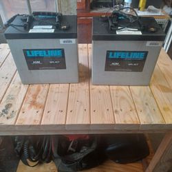 2 lifeline agm gpl-4ct 6volt battery's 