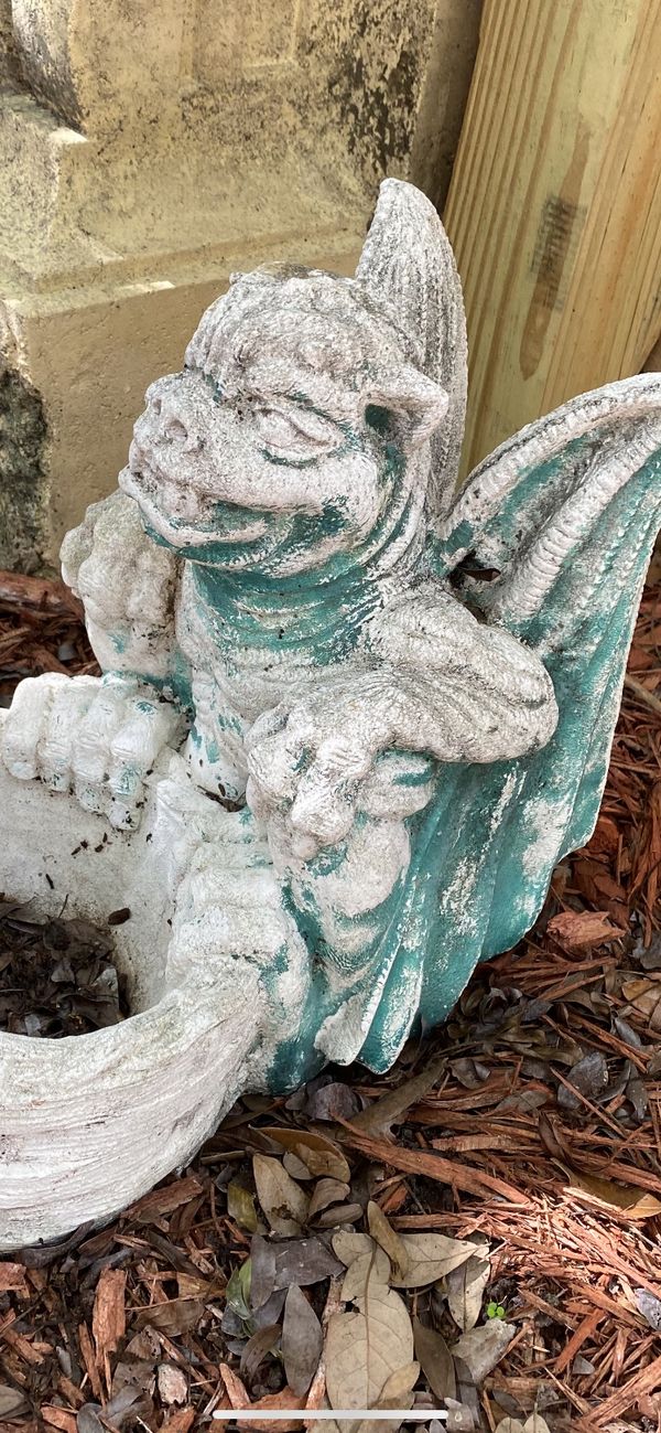 Solid cement gargoyle planter approximately 1 foot tall for Sale in Palm Harbor, FL OfferUp
