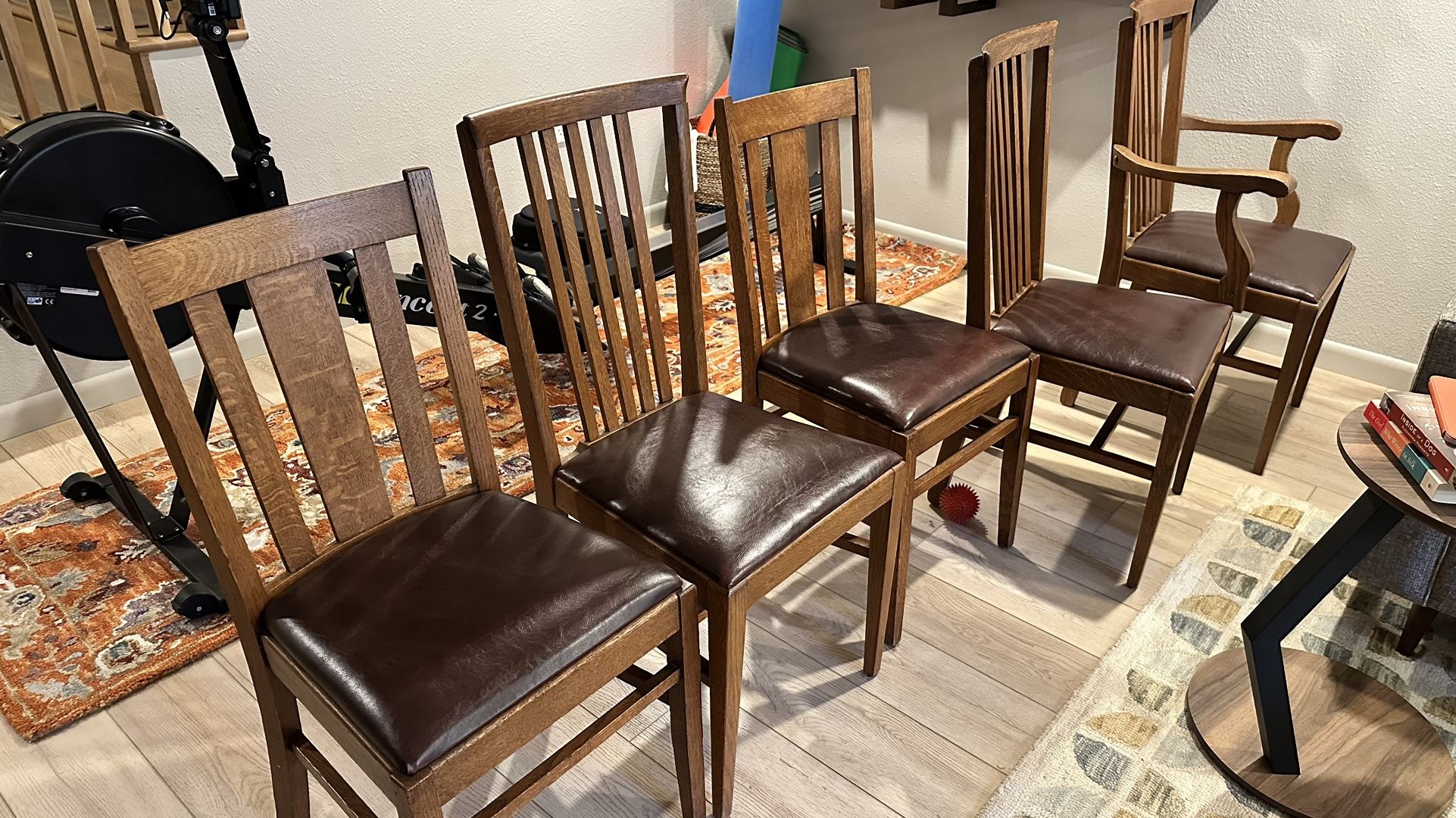Six Solid Oak Vintage Dining Chairs