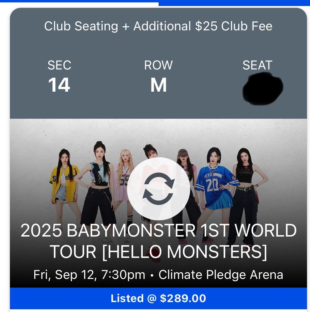 (6 Tickets, Face value) Babymonster World Tour 9/12 7:30p