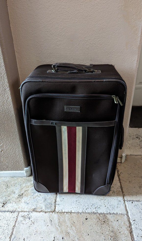 Tommy Hilfiger Brown Canvas & Leather 28" Softside Expandable XL- Suitcase