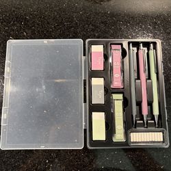 Taja Mechanical Pencil Set: 3 Pencils, 4 Tube Leads, 3 Erases & 12 Eraser Refill
