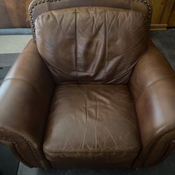 Oversized Genuine Leather Chair
