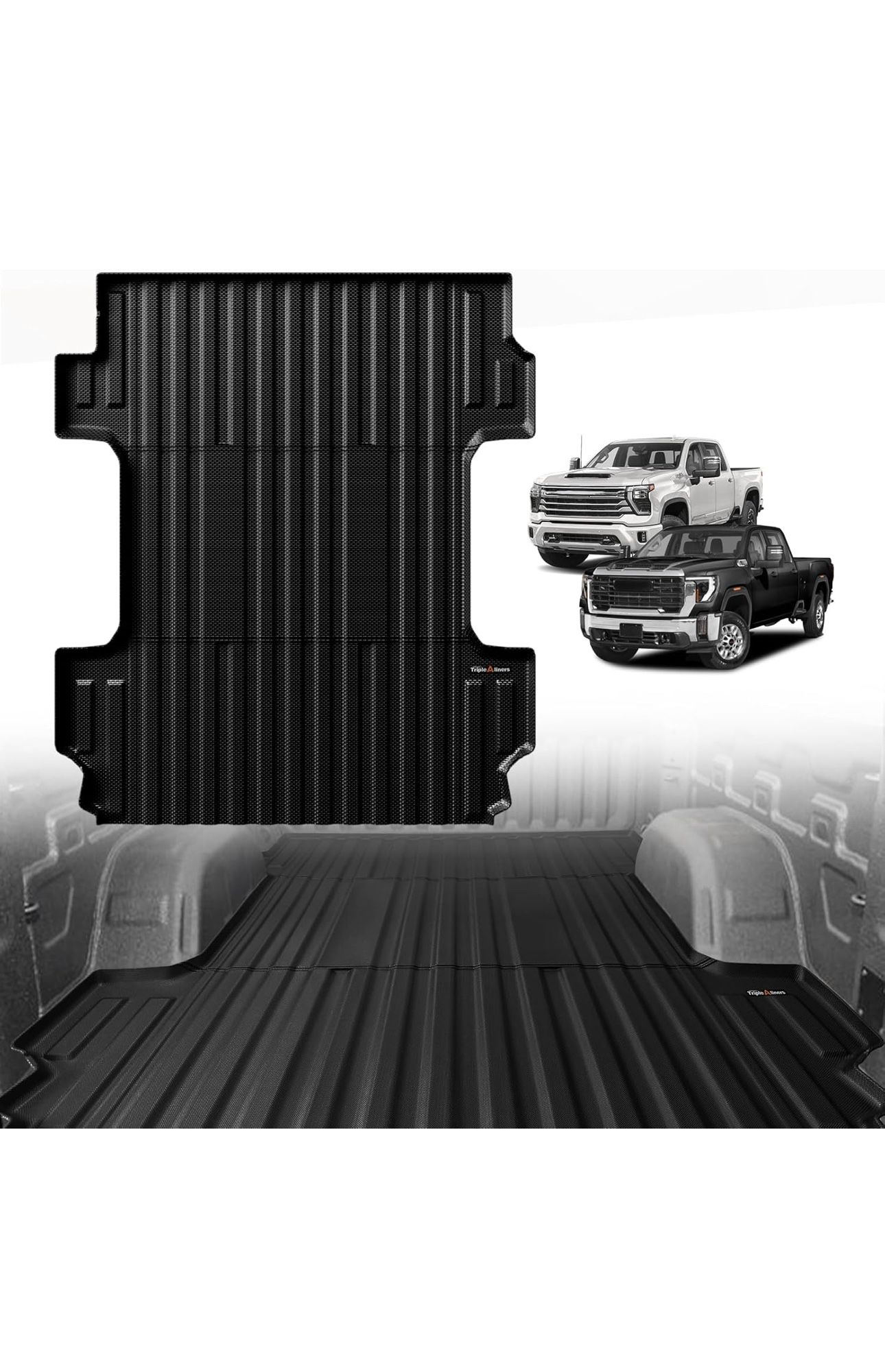TripleAliners Truck Bed Mat Compatible with 2020-2025 Chevy Silverado/GMC Sierra 2HD Accessories 6.8FT Liner All-Weather Protection TPE Heavy