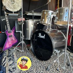 🔥 Chrome Pearl “FORUM” Drum Set MINT!