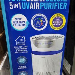 Homedics 5-in-1 UV-C Air Purifier - 360-Degree HEPA Filter for1,659 Sq Ft, Extra Large Air Purifiers for Bedroom and Home