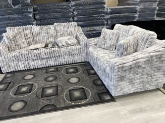WHITE CORDUROY SOFA LOVESEAT SALE