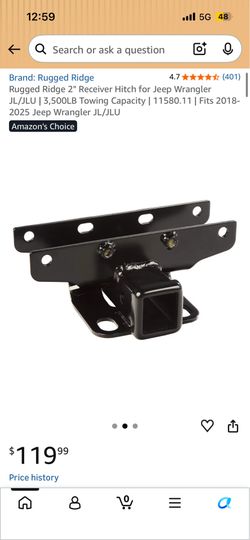 Receiver hitch for jeep