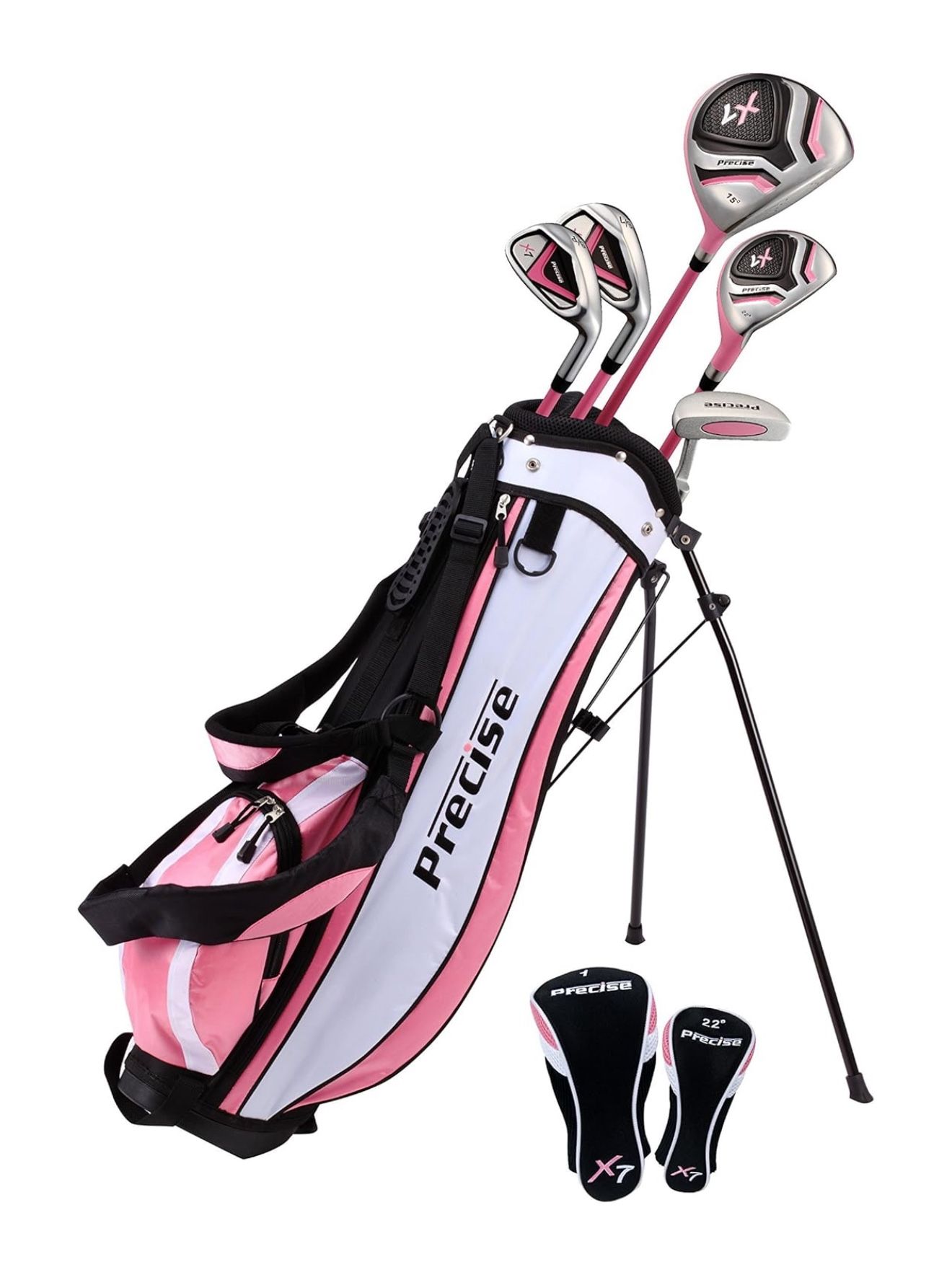Kids Golf Clubs Set for Girls w/ Lightweight Graphite Shafts, Hybrid & Stand Bag