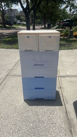 Kids Bedroom Dresser - Plastic - Blue