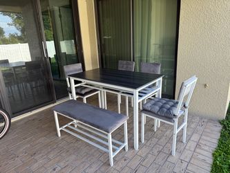 6-Piece Gray Dining Table Set