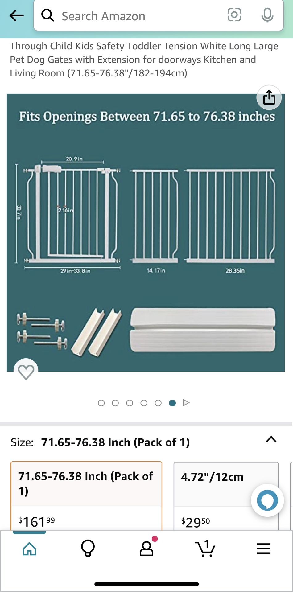 Extra Wide Pressure Mounted Baby Gate 