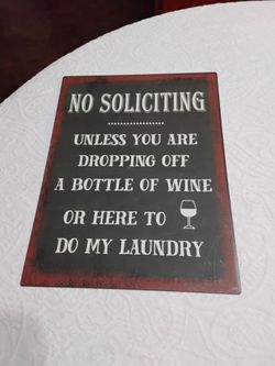 No Soliciting Funny Metal Sign