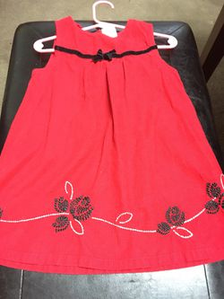 Toddler red and flower dress 3t healthtex