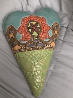 Lori Pollpeter Eskenazi  Pottery Collectible Wall Hanging Heart 
