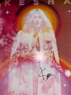 Kesha signed Rainbow Tour limited edition poster. #547/4400.