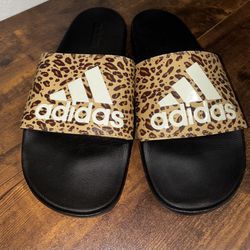 Adidas Cheetah Print Slides (Size 11 Woman’s)
