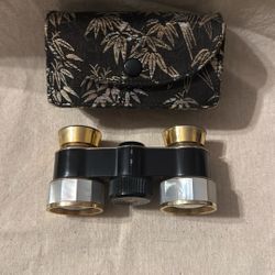 Vintage Mother Of Pearl Black J-B208 Opera Glasses 3X Coated Japan