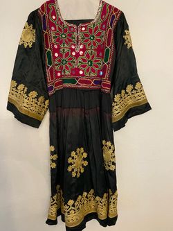 Vintage Afghan Traditional Embroidered Dress