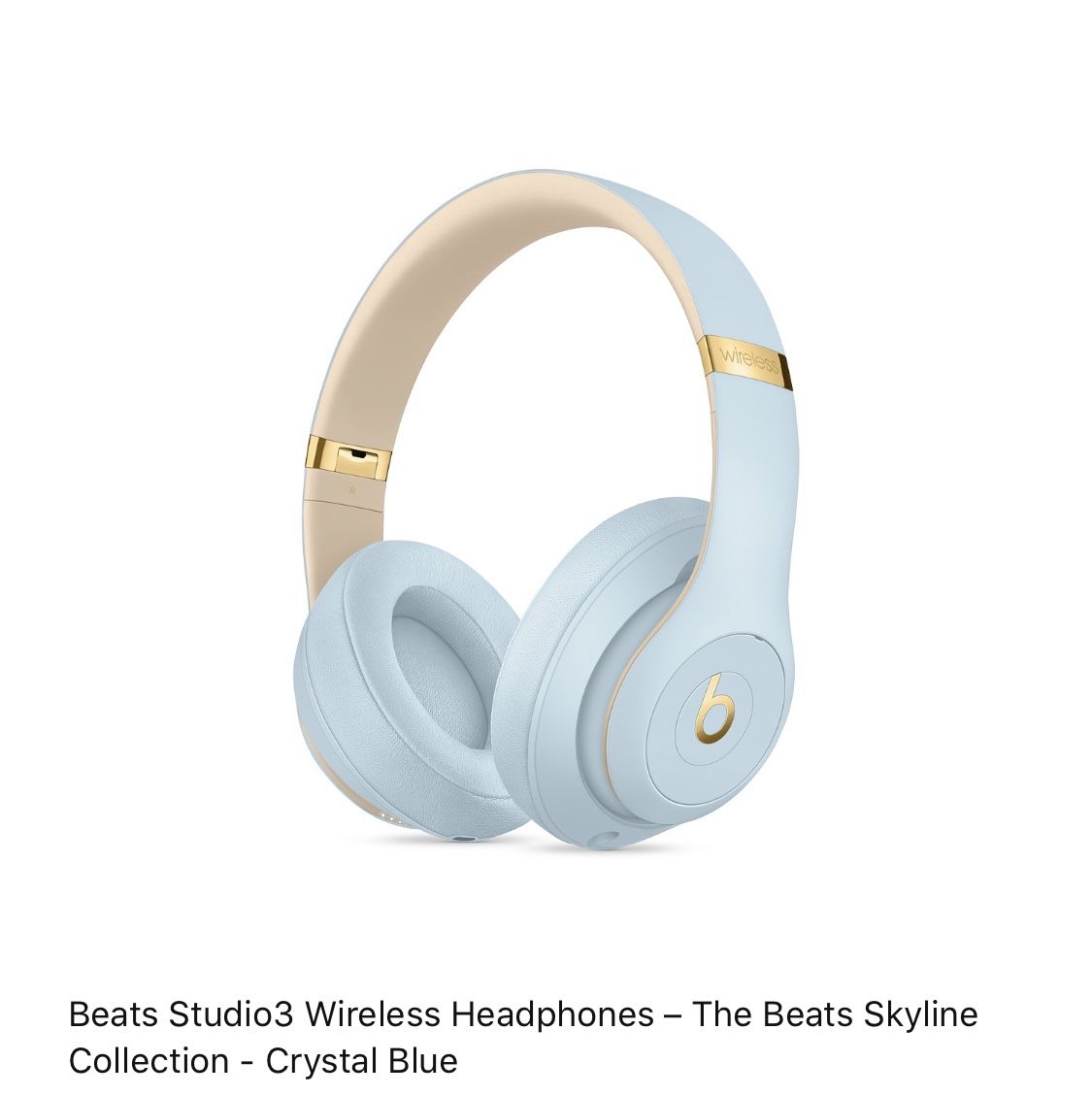 Beats Studio3 Wireless Headphones Skyline Collection Crystal Blue