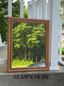Crystal Art Gallery Mirror with wooden frame (23 3/8” x 19 3/8”)