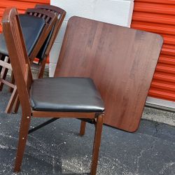 Folding Table With 3 Folding Chairs 