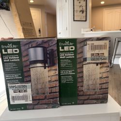 💡 PAIR (2) EnviroLite LED Decorative Outdoor Wall Lanterns - BRAND NEW!