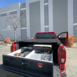 RESCENT JOBOX Truck or Van Door Storage Tray: Steel, 13 in Ht, 48 in Wd, 48 in Dp, 4 Drawers, Whit