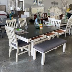 ON SALE 6PC Dining Set With Drawers, Bottom Storage 