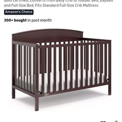 Graco Benton 5-in-1 Convertible Crib (Espresso) – GREENGUARD Gold Certified, Converts from Baby Crib to Toddler Bed, Daybed and Full-Size Bed, Fits St