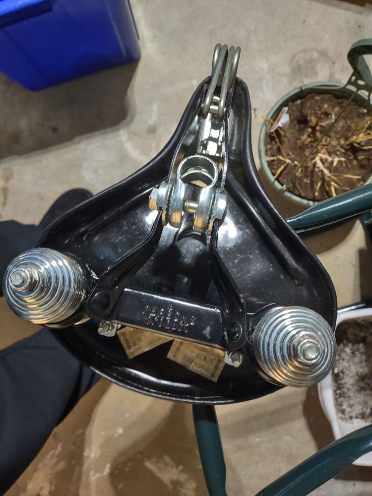 Persons Black Bicycle Seat