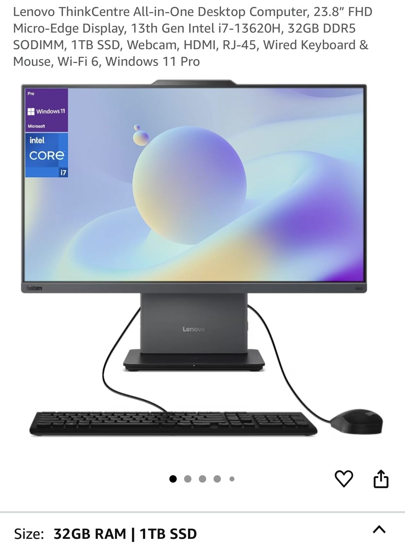 Lenovo All In One Desktop Computer