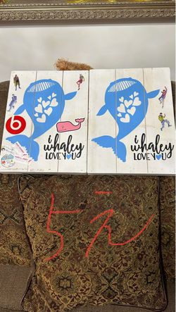 Whale Wall Art – Rustic Wooden Frames – $5 Each