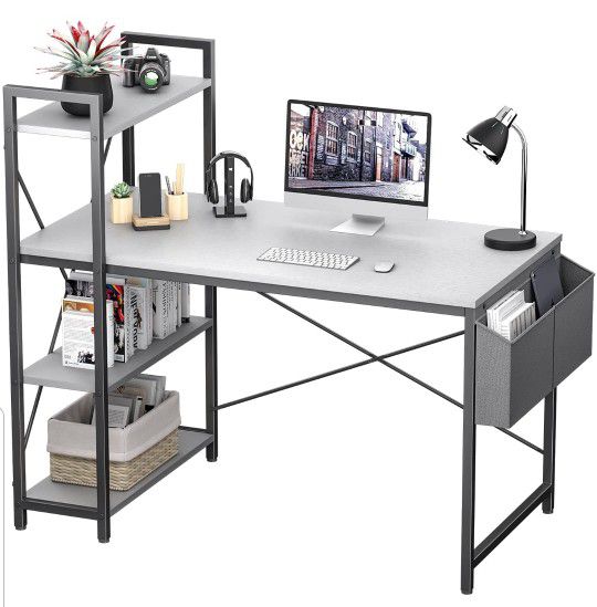 55 Inch Computer/GAMING Desk with Shelves -Modern Writing Desk with Bookshelf PC Desk 

With Chair $90