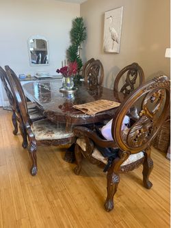Cherry Oak Dining Table Set