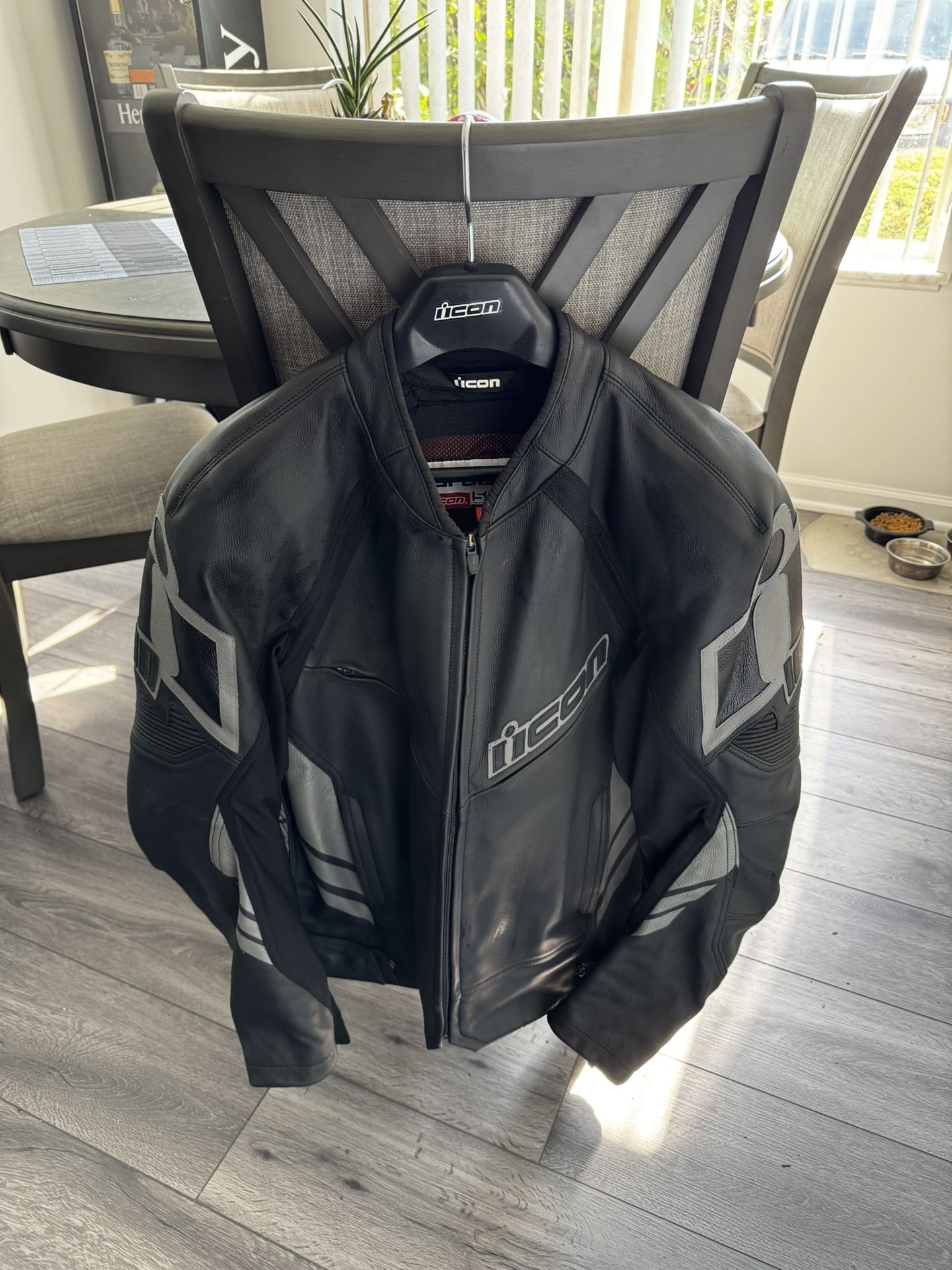 Icon Padded Motorcycle Leather Jacket