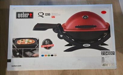 Weber Q1200 Liquid Propane Portable Gas Grill for Travel and Camping, 1 Burner, Red