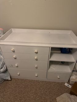 White Baby Dresser with Changing Table Top