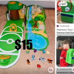$15 Pokemon Backpack playset with 9 characters in great condition