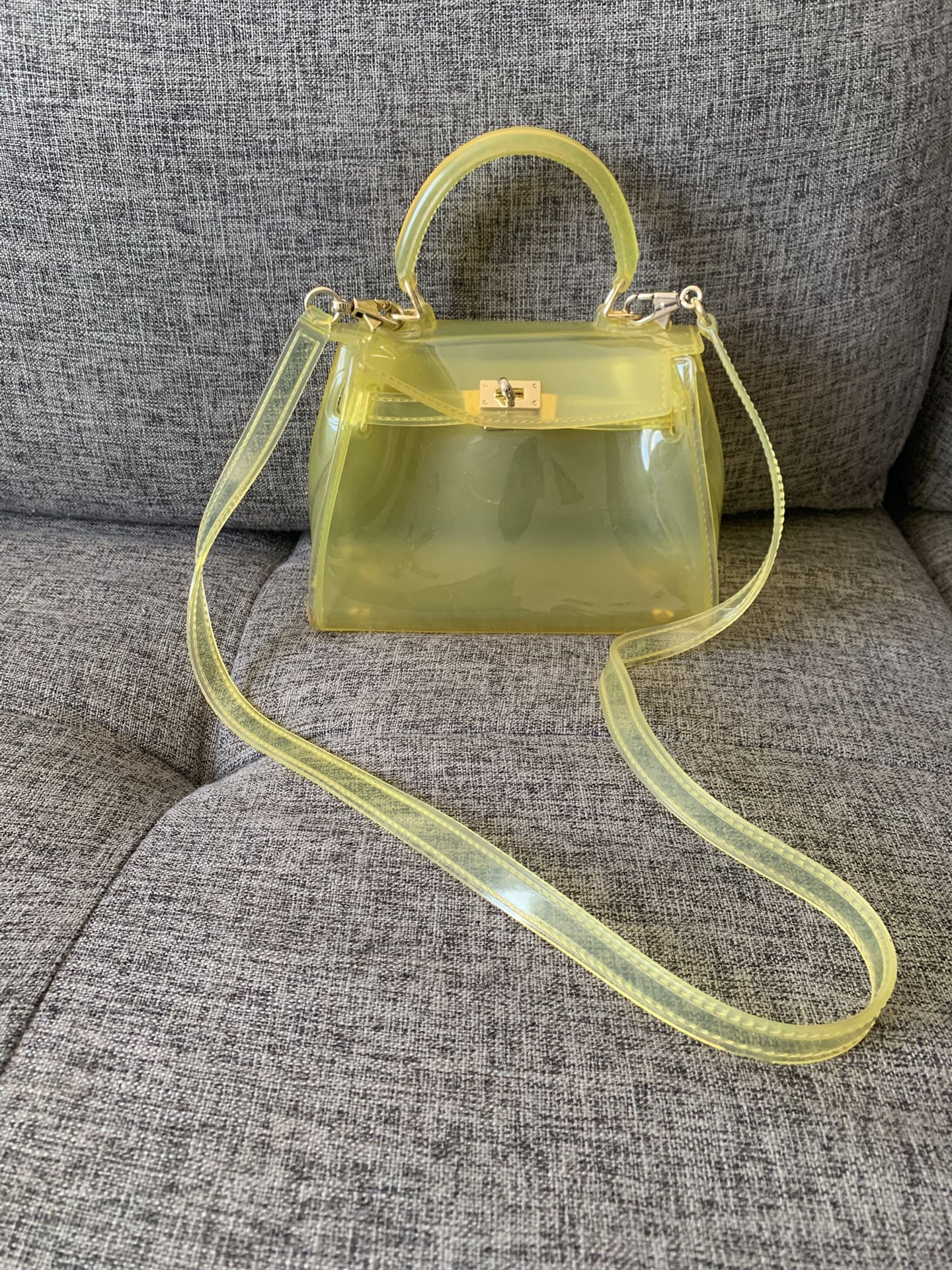 Transparent jelly yellow purse